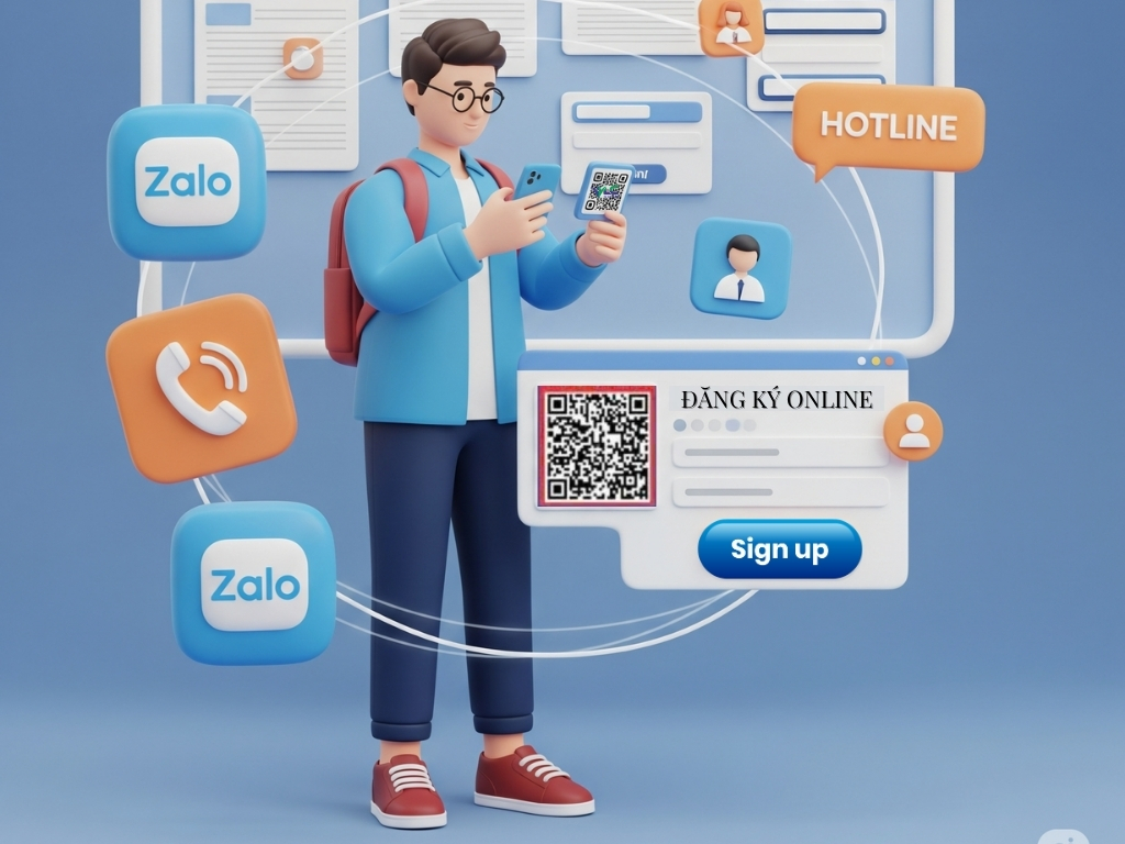 Đăng ký online: Quét mã QR trên ảnh